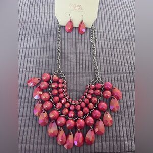Spring Street Pink Necklace Bold Statement Jewelry 59
